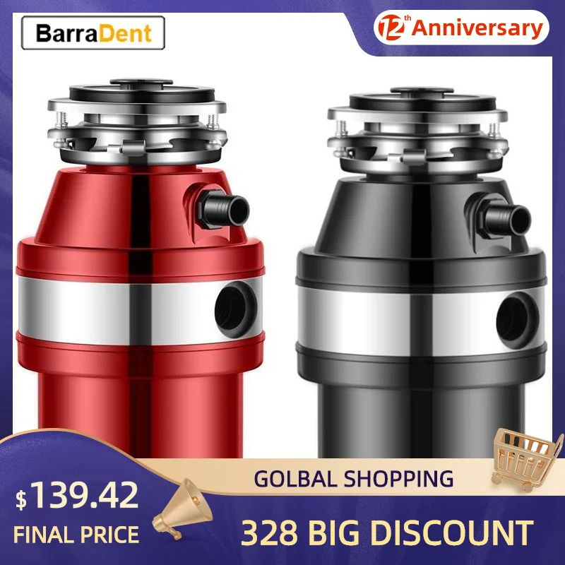 

Whole-sale Food Waste Disposers Kitchen Garbage Disposal Food Crusher Stainless Steel Aluminum Alloy Grinder 2600RMP/Mins 370W