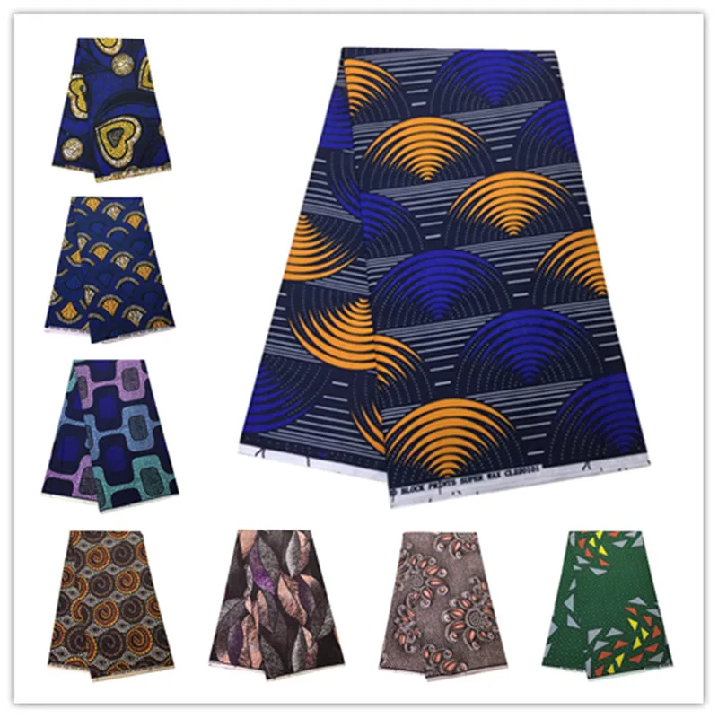 

New Africa Nigerian Prints Batik Fabric Real Wax Patchwork Sewing Dress Craft Cloth Polyester High Quality Ankara Tissu 2P210