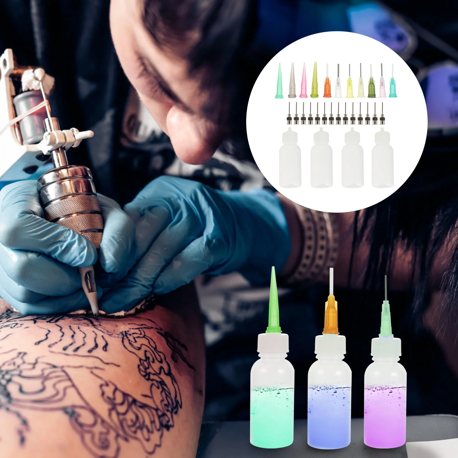 

4pcs 30ml Multi-function Empty Dropper Bottles DIY Crafts Bottles Glue Bottles with Needles