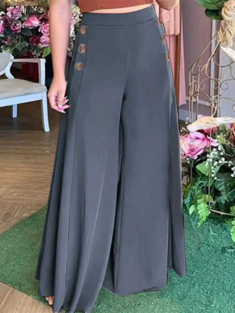 

2022 Wide Leg Pant Capris Ladies High Waist Pantalon Palazzo Oversized Women Spring Casual Pants Solid Suits Trouser 1