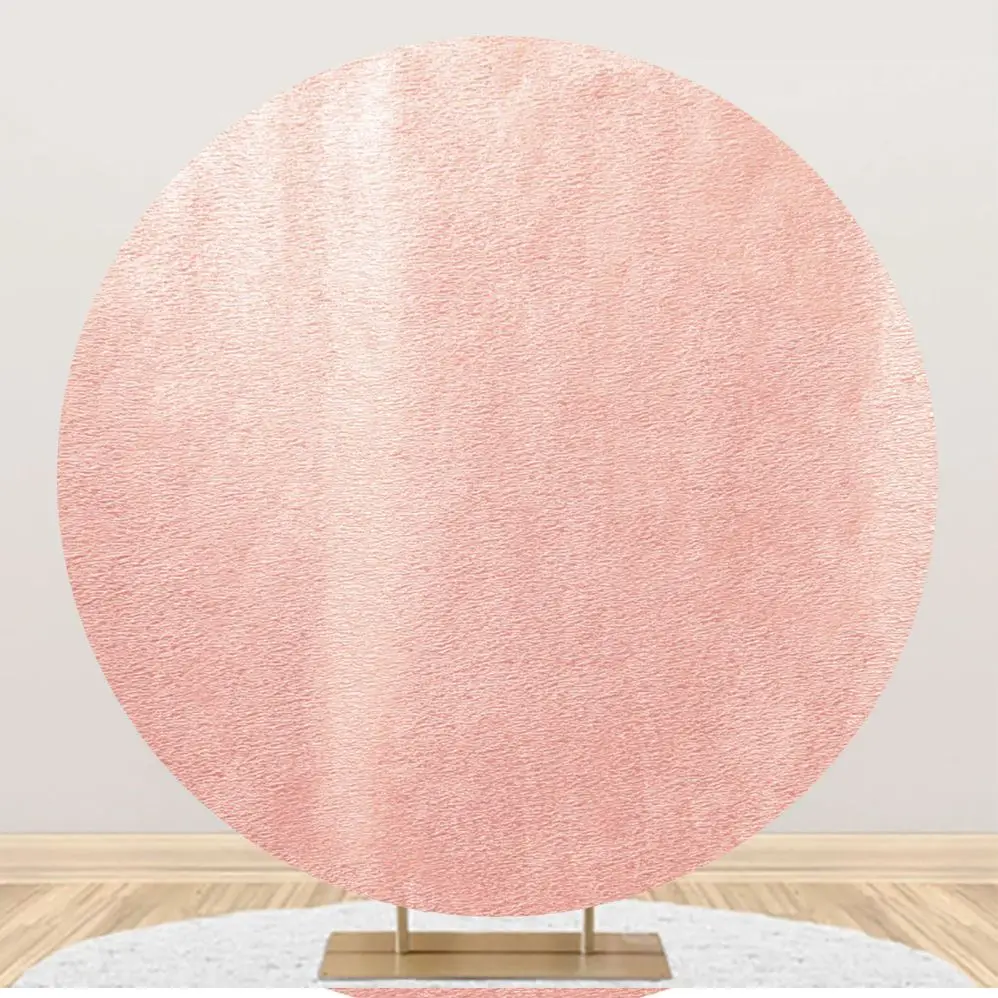 

Pink Solid Color Round Backdrops Girls Birthday Party Photozone Room Decoration Photography Circle Background Booth