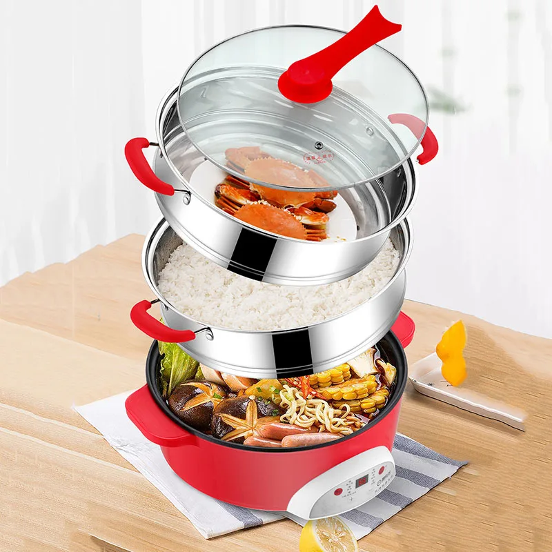 

Пароварка из нержавеющей стали, пельмени, трехслойные овощные электрические кастрюли для приготовления пищи, многофункциональная Бытовая ...