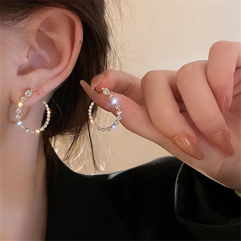 

Korea Elegant Shiny Micropavé Zircon U Shape Stud Earrings Women's Girls Jewelry Elegant Delicate Cute Party Gifts 2022 New