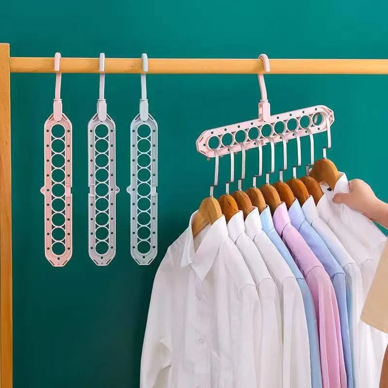 

1PCS Magic Multi-port Support Hangers For Clothes Drying Rack 9 Holes Multifunction Plastic Clothes Rack Drying Hanger