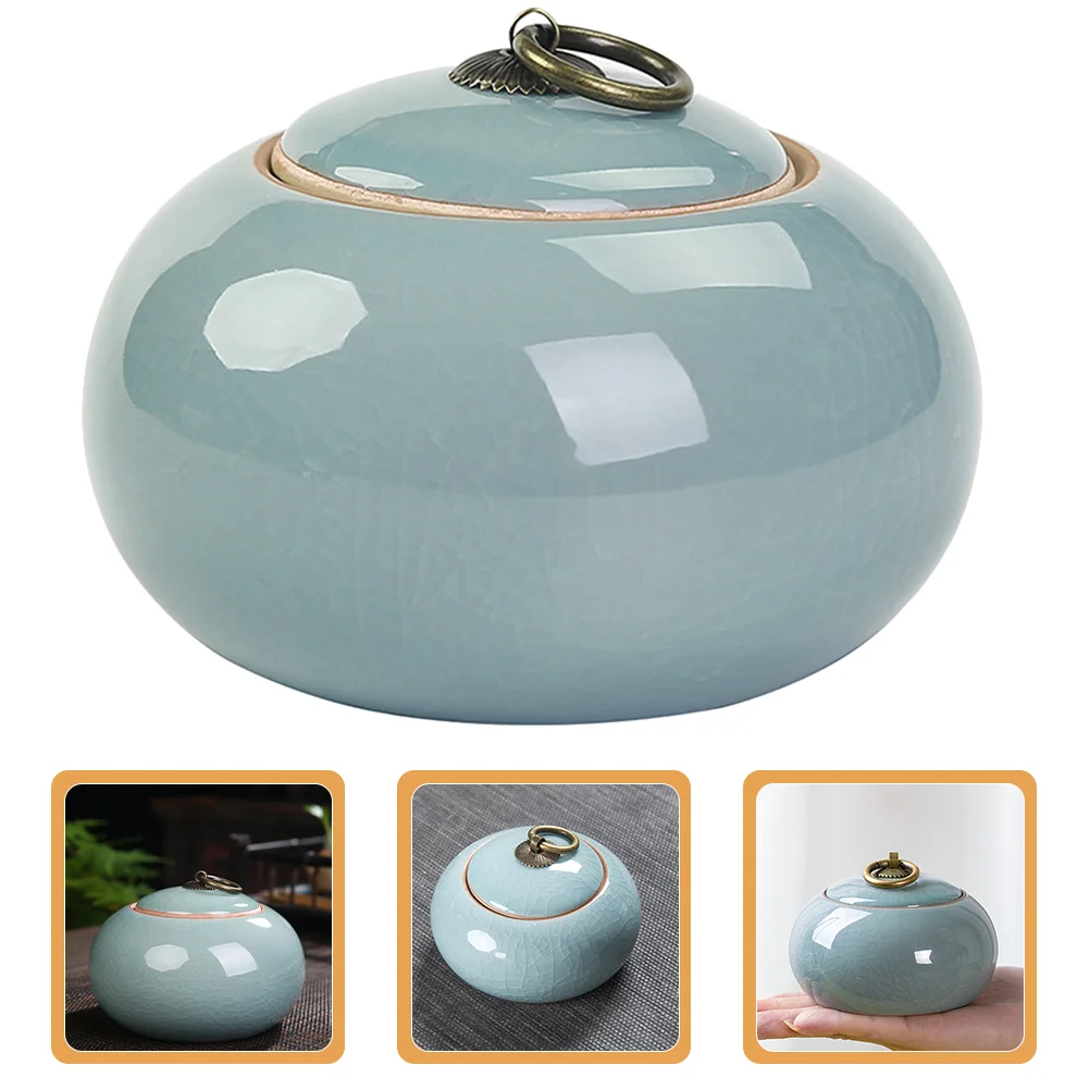 

Ceramic Simple Style Tea Jar Sealing Lid Coffee Bean Jar Loose Tea Canister Tea Canister Ceramic Jar With Lid