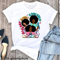 blessed melanin queen graphic print tshirts women 1865 juneteenth celebrate black girl magic t shirt femme summer tops wholesale