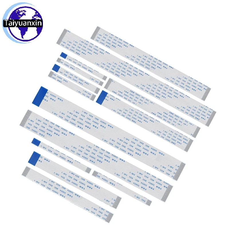 20PCS FPC FFC Ribbon Flexible Flat Cable 4/6/8/10/12/14/16/18/20 Pin FFC Wire 0.5mm 1mm 80C 60V VW-1 Line 5/10/15/20/25/30/40CM