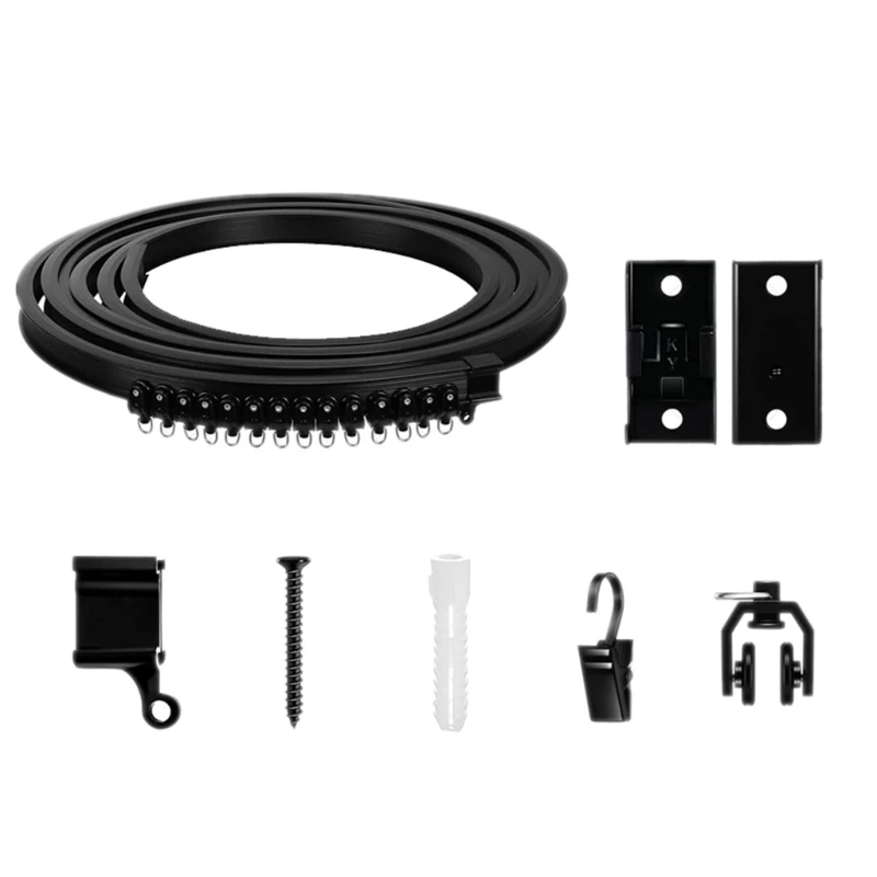 

Гибкая потолочная занавеска с треком, 5 м, многофункциональный разделитель для душа, пространства, трейлера, Прямая поставка