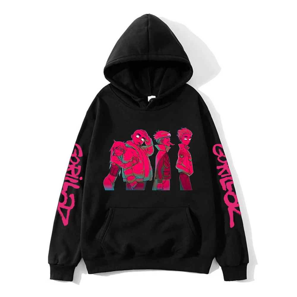 

Gorillaz Album Print Hoodie for Men Music Band Sweatshirts Long Sleeve Cracker Island Clothing Unisex Streetwear droshipping