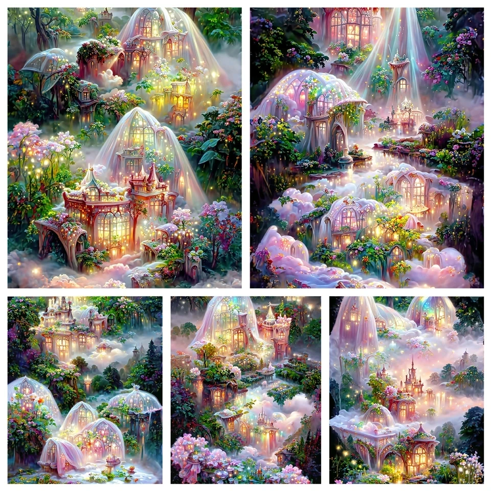 5D алмазная живопись, фантазия, мечта, сад, пейзаж, вышивка крестиком, искусственное украшение для стен G123