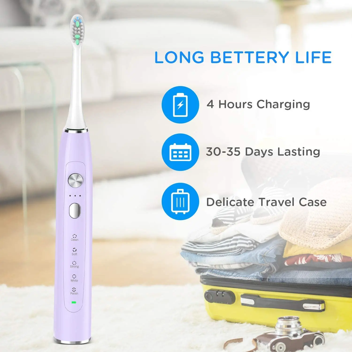 Электрическая зубная щетка Sarmocare S700 Звуковая 15 режимов отбеливание зубов