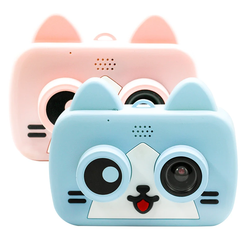 

Pink Cute Kitten Cartoon Childrens Camera Rechargeable Camera Camera Toys For Kids Strong Digital Ips 1080p Hd Mini Support Wifi