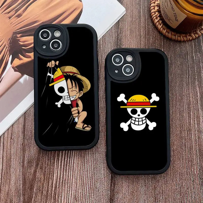 Купи Anime One Piece Monkey D. Luffy Toys Phone Case For iPhone 14 Plus 13 12 11 Pro Max Mini X XS XR Soft Silicone Black Cover за 120 рублей в магазине AliExpress