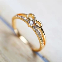 caoshi stylish finger rings female wedding jewelry with delicate design paved with shiny zirconia accessories for wedding party