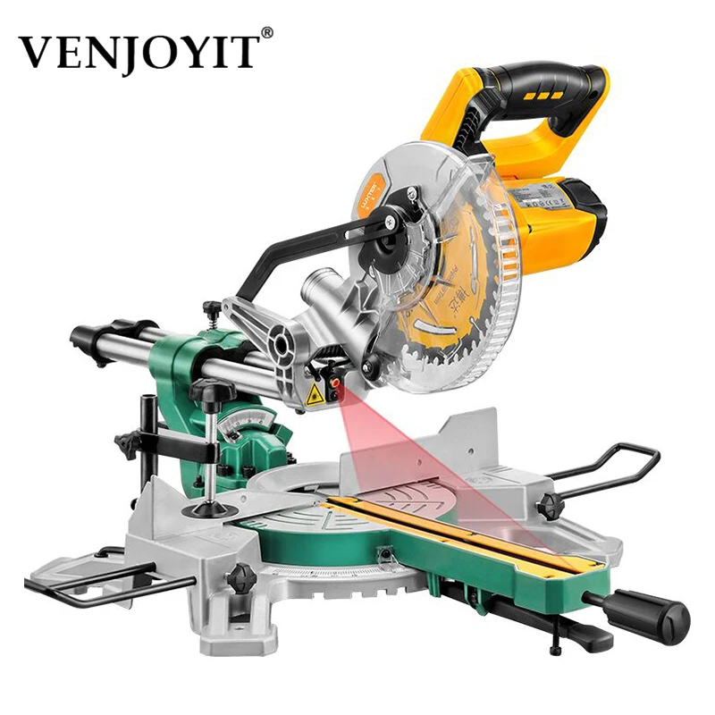 

Upgraded 7-inch rod miter saw with extended guide rail multi-function miter 45 degree woodworking tool aluminum sawing machine