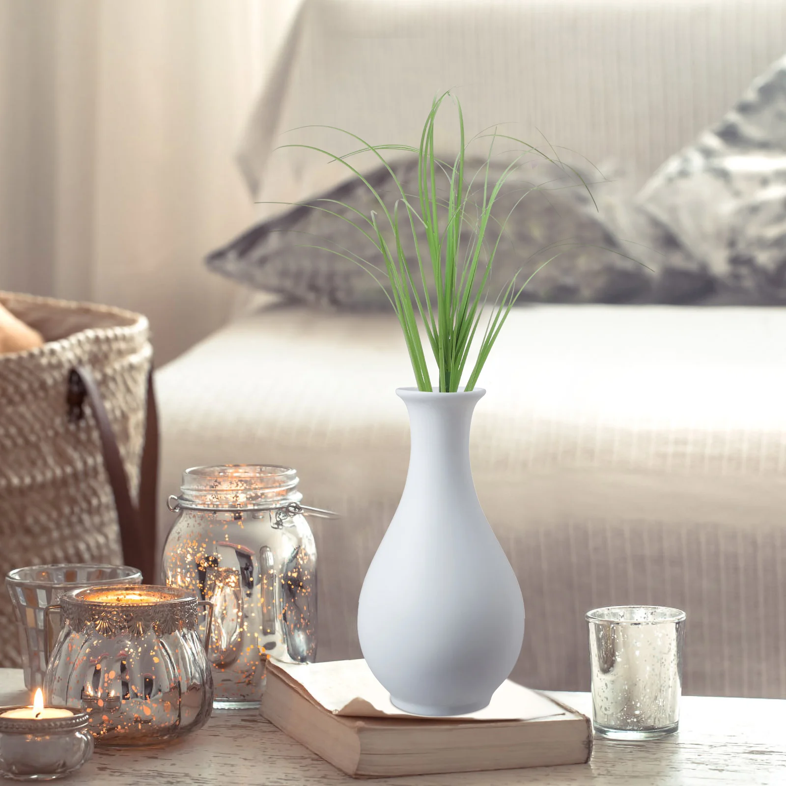 12 шт. искусственная зеленая стебель трава модель растений игрушки реалистичные