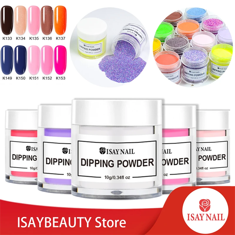 

isaynail Dip Nail Powders Gradient Iridescent Dipping Glitter Decoration Longer Lasting Nail Powders Natural Dry(G001-K088)