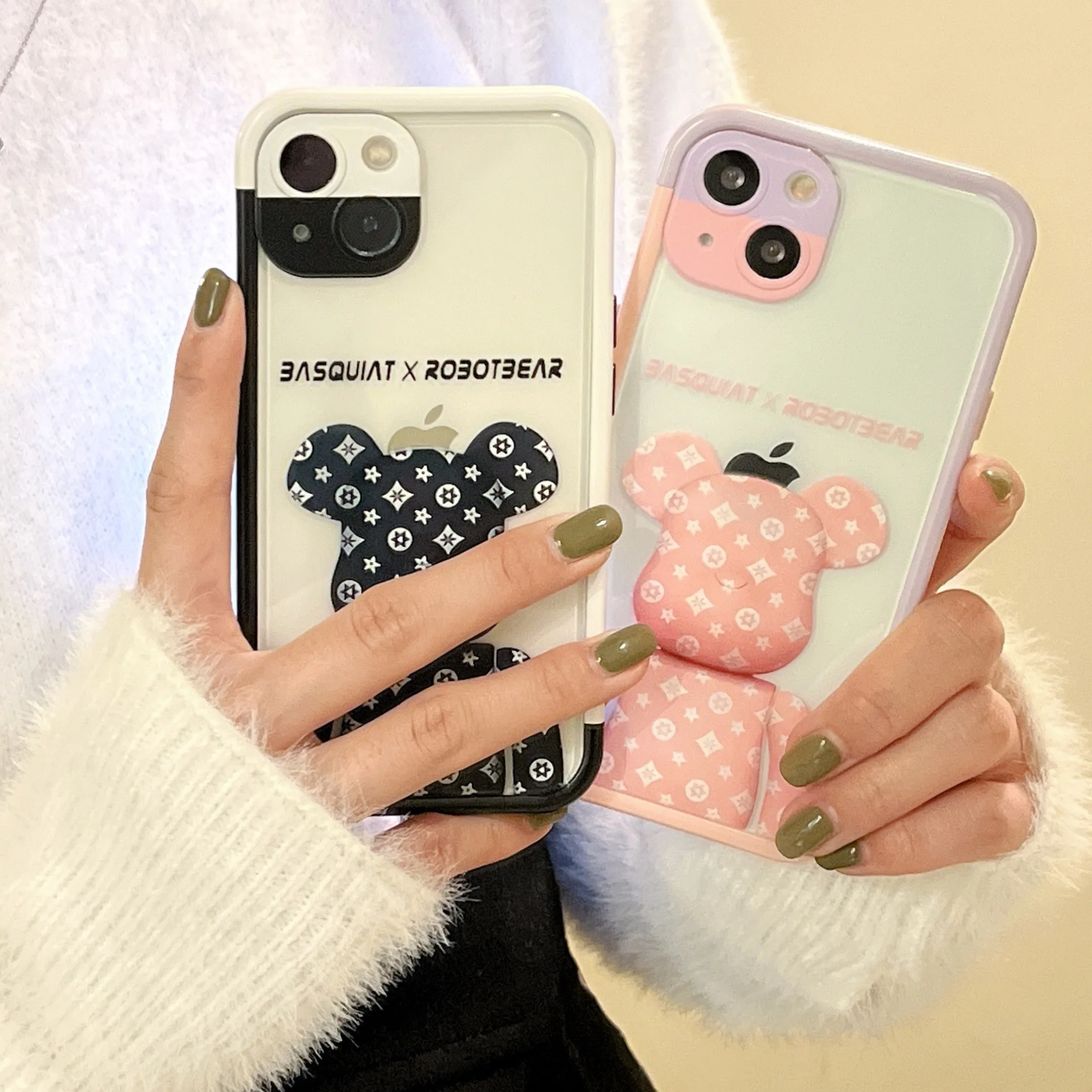 

Роскошный механический чехол с медведем для телефона iPhone 11 12 13 Pro Xs Max X Xr, чехлы, Противоударная защита объектива, жесткая задняя крышка из по...