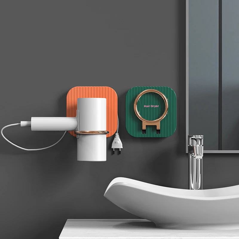 

Настенный держатель для фена, складная самоклеящаяся подставка для волос, органайзер для ванной комнаты, экономия места для дома