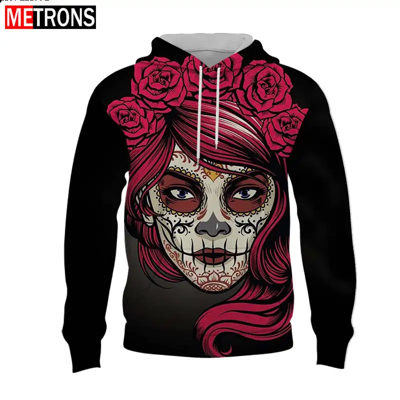 

2023 Spring and Autumn New Women's Design Face Print Long Sleeve Hoodie Men's Casual Cool Street Loose Oversized Men's Hoodie