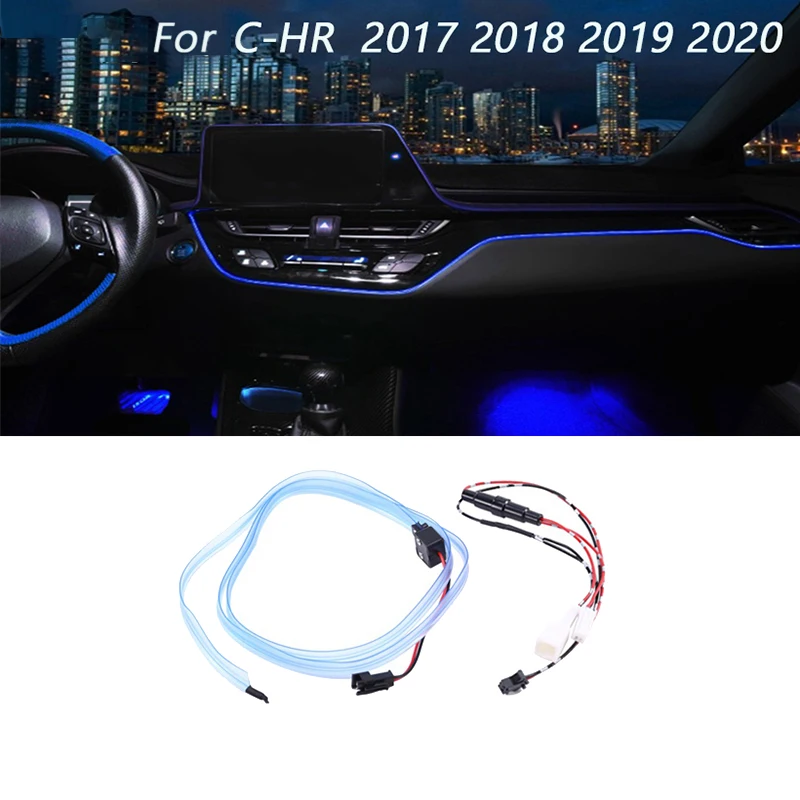 

Car Interior LED Dashboard Frame Light Instrument Panel Trim Atmosphere Light for Toyota C-HR 2017 2018 2019 2020