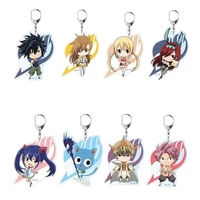 fairy tailanime keychain keychain for women men accessories cute bag pendant holder key chain ring acrylic cartoon jewelry gift