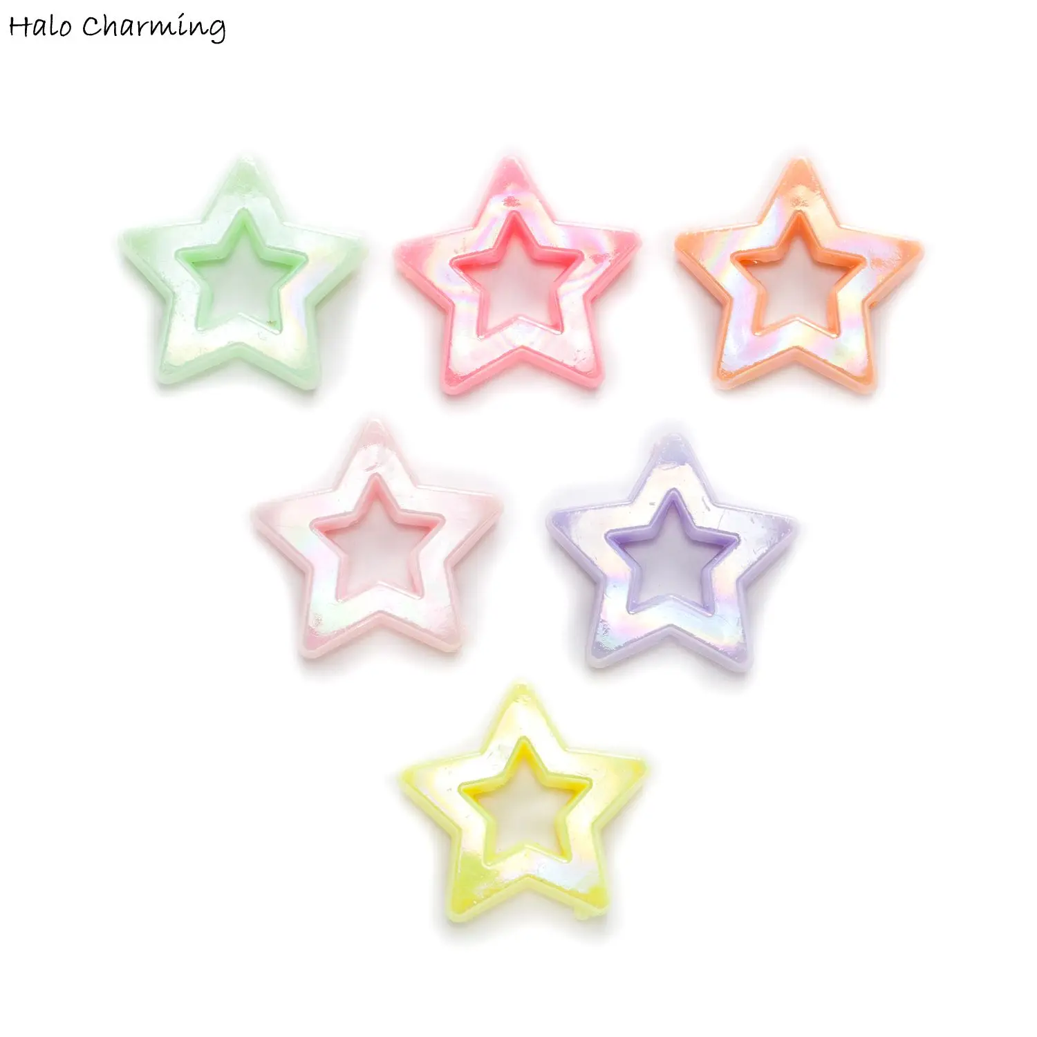 

3 Style 20pcs Mixed Hollow Acrylic Beads Spacer Pendant Findings Jewelry Making Decor Headwear Bracelet Necklace Accessories