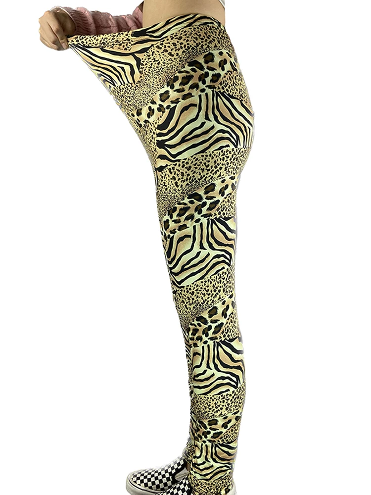 Женские спортивные Леггинсы CUHAKCI с высокой талией желтые леопардовые штаны для