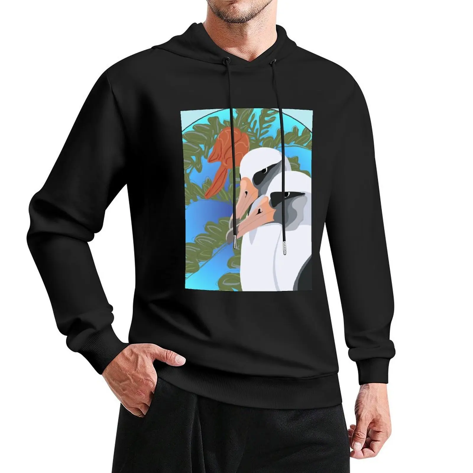 Lembali Albatross and Ohai пуловер с капюшоном графические футболки мужская осенняя одежда