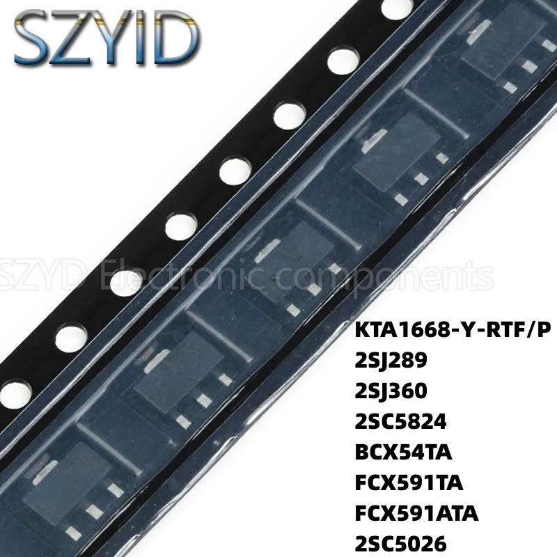 

100PCS SOT89 KTA1668-Y-RTF/P 2SJ289 2SJ360 2SC5824 BCX54TA FCX591TA FCX591ATA 2SC5026