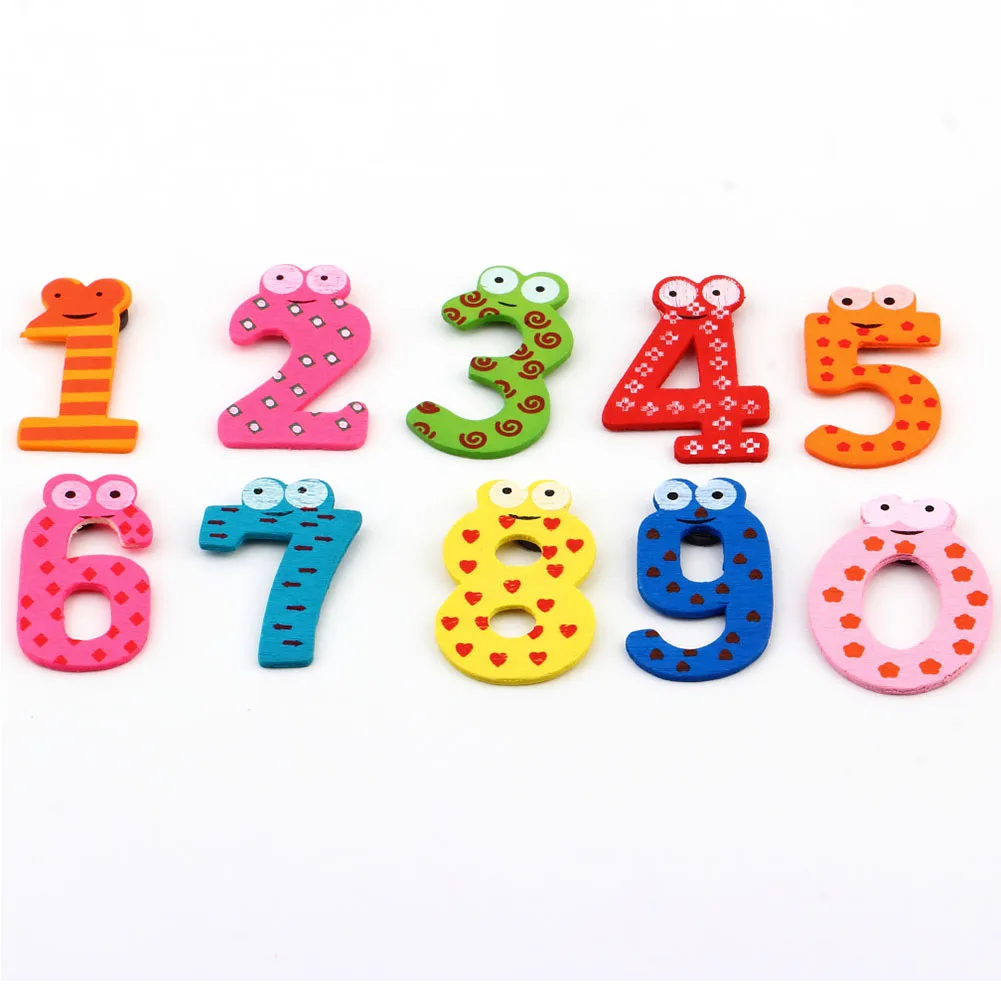 

10 шт., детские деревянные цифры на магните