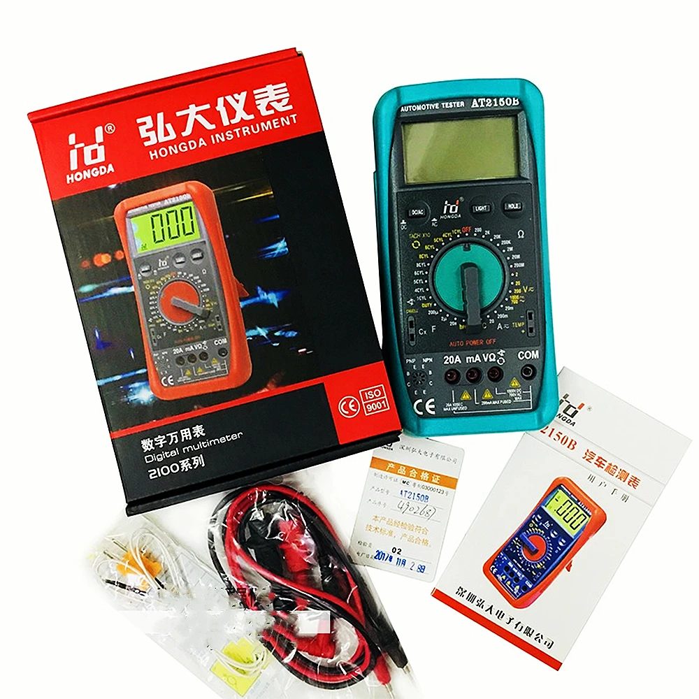 Мультиметр AT2150B цифровой с ЖК-дисплеем для ремонта автомобиля - купить по