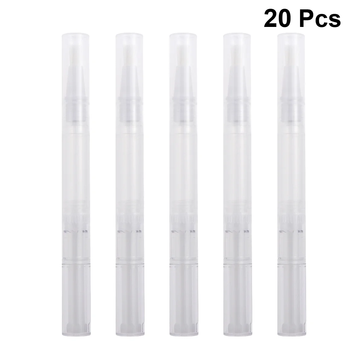 

20pcs Cuticle Oil Pens Transparent Pens Container Empty Nail Oil Pen With Brush Tip Lip Gloss Refillable Eyelash Growth Tube 3ml