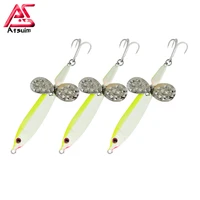 as slow pitch jig cast spoon lure leurre 60g glow fishing hooks sinking metal fish pesca saltwater artificial hard baits angler
