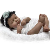 19Inch Black Skin Bebe Newborn Dolls Loulou Girl Lifelike Reborn Baby Dolls For Children Gifts Kукла Pеборн девочка
