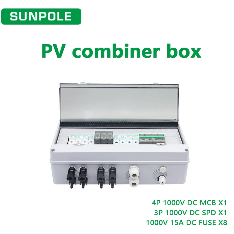 PV Combiner Box 4 входа 1 выход 1000 В постоянного тока Солнечная фотоэлектрика с