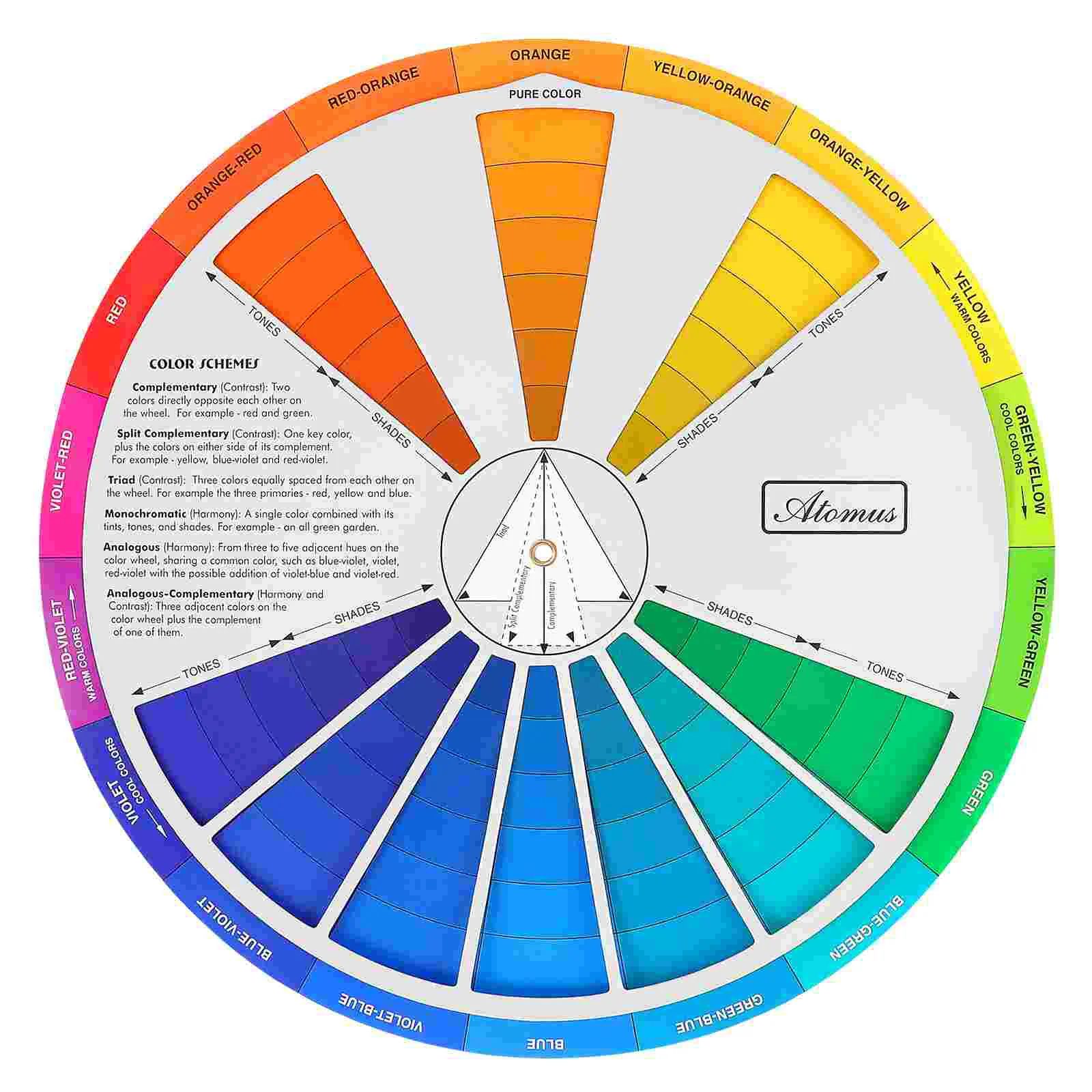 

Color Wheel Small Color Mixing Guide Standard Mixing Learning Guide Class Teaching Tool for Makeup Blending Board Chart Color