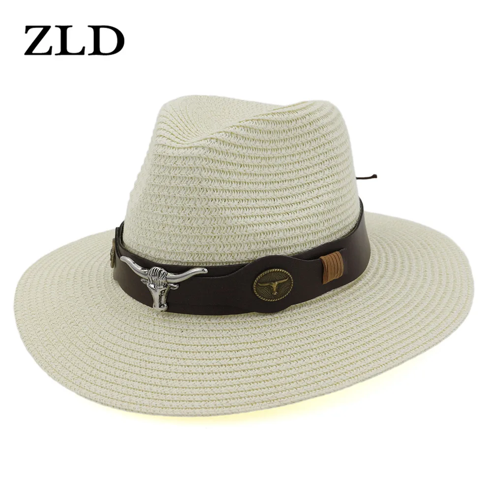 

ZLD Fashion Flat Brim Wide Brim Men's Strawhat Women's Jazz Fedoras Hat Hat Beach Cap British Style Jazz Hat Fascinator Hats