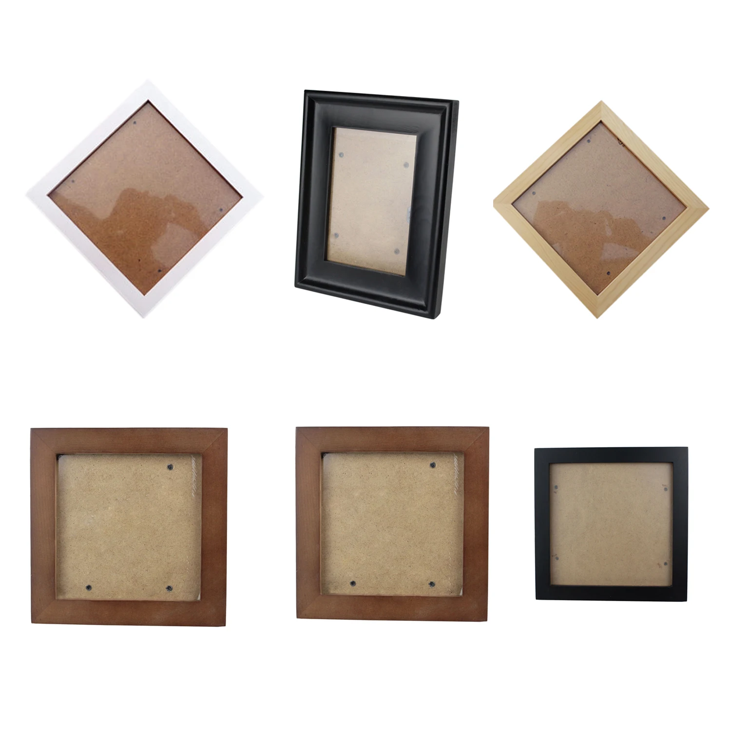 

Square Thick Pine Wood Photo Frame Wall Picture Frame (Black,6 Inch)