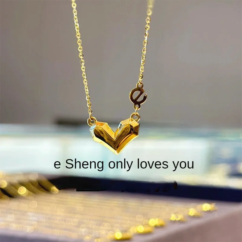 Heart Necklace Korean Fashion Free Shipping Women Accessories Pendants and Necklaces Stainless Steel Jewelry Pendant