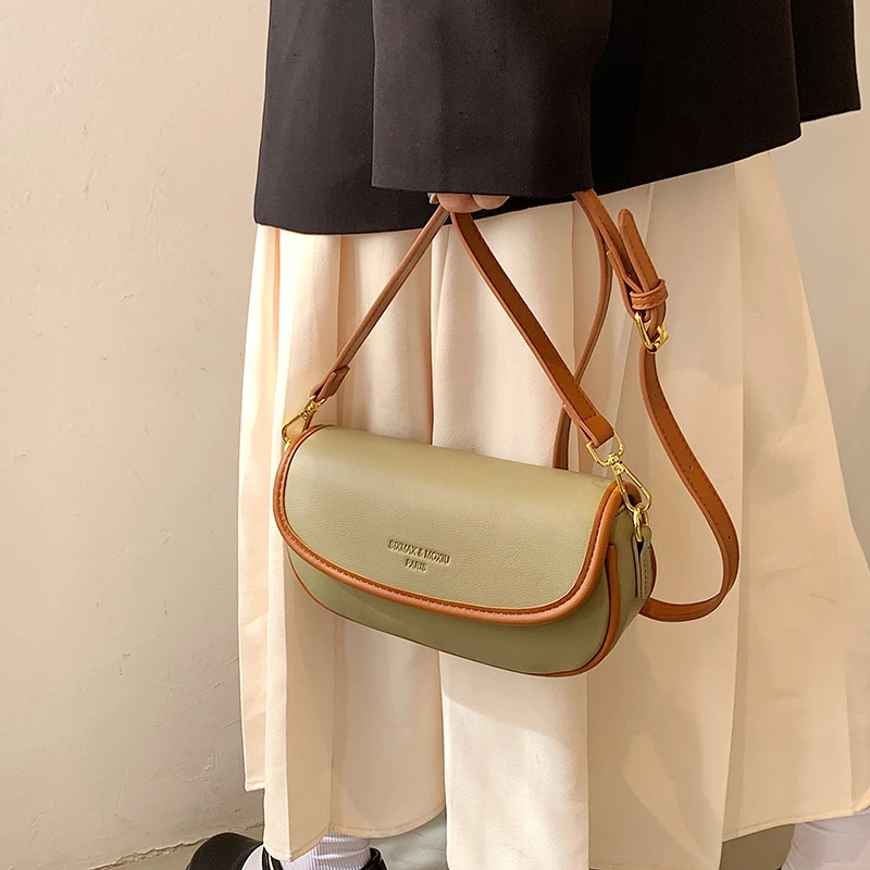 

Fashion Texture Small Bag Temperament Female 2022 New Trend High Quality Luxury Design Casual Office Messenger Bag Retro Green
