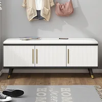 White Light Luxury Cupboards Shoe Cabinets Minimalist Metal Shoe Rack Sitting Shoe Organizer Living Room Space Saving Furniture