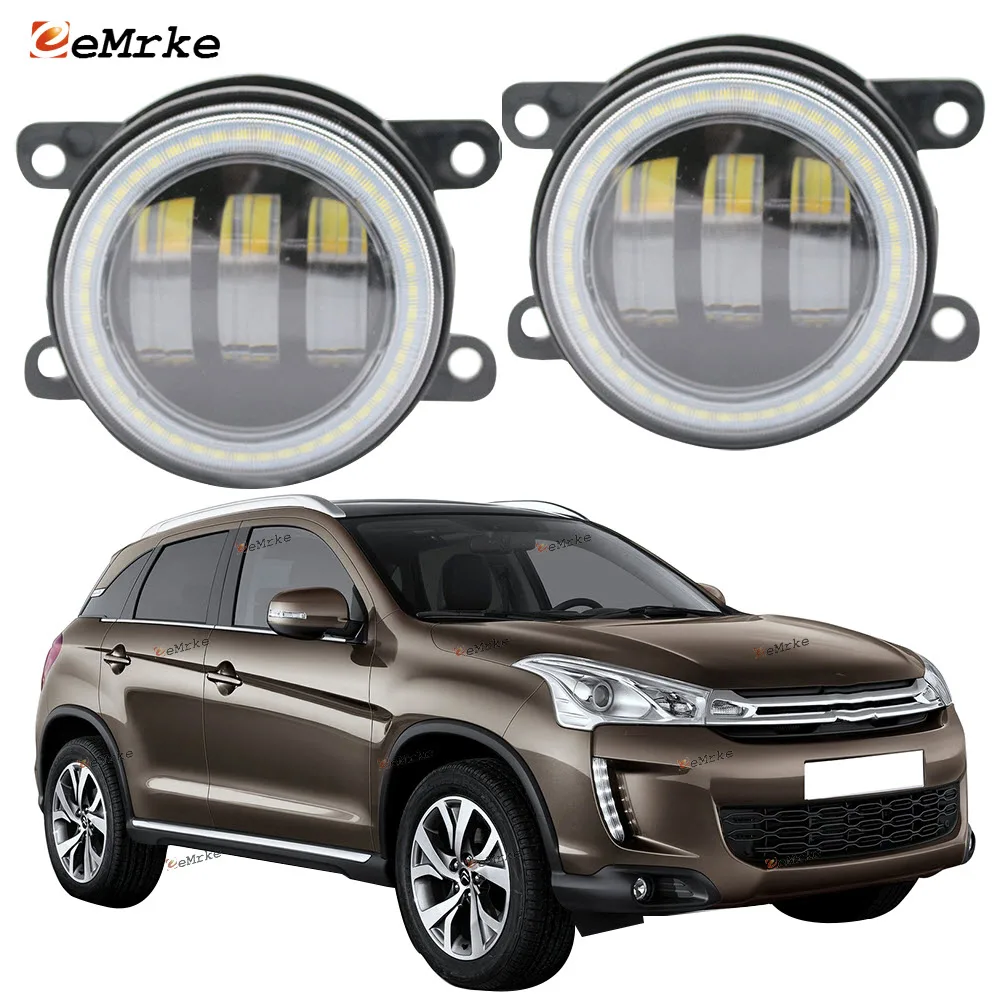 

2PCS Led Angel Eye DRL for Citroen C4 Aircross 2013 2014-2017 LED Fog Lights Lamp 2-colors Lens Daytime Running Light 12V DRL