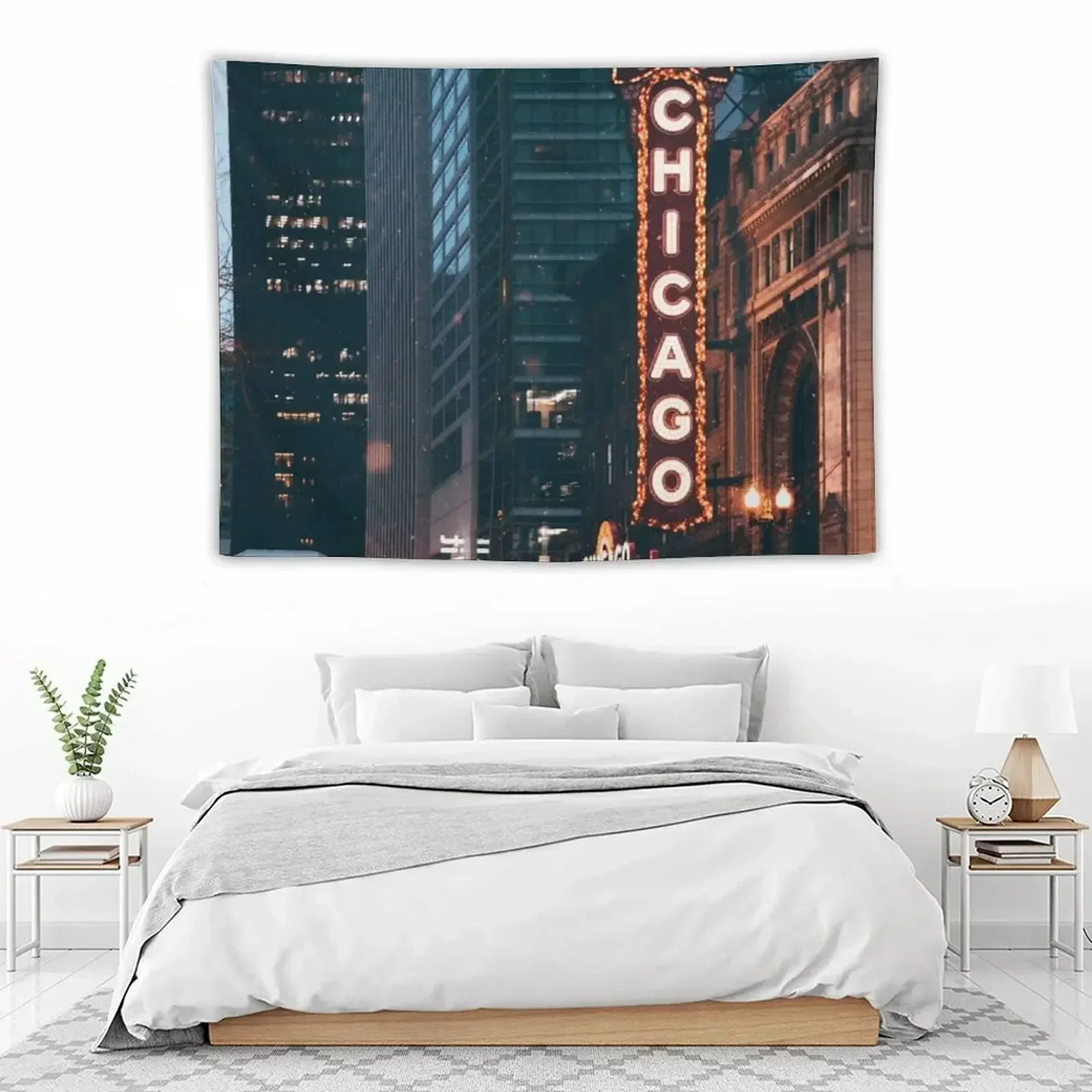 Гобелен Chicago Illinois Neon Sign