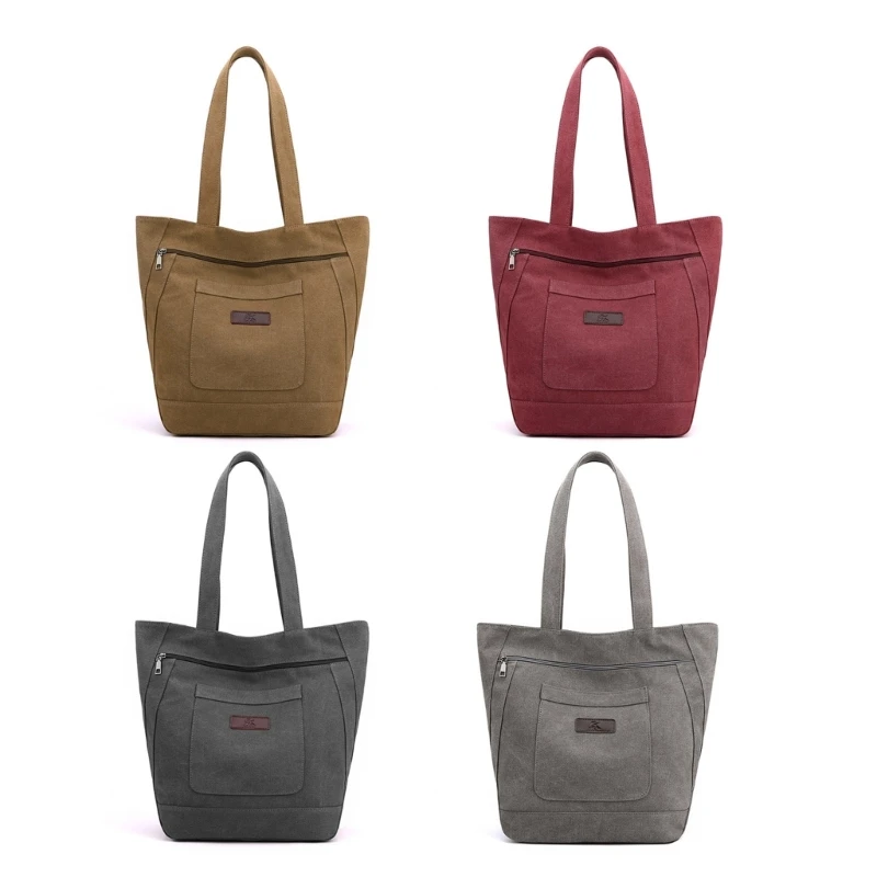 

28GD Vintage Top-handle Bag Canvas Women Shoulder Bag Handbags Tote Female Travel Bags Large Capacity Shopping Bag