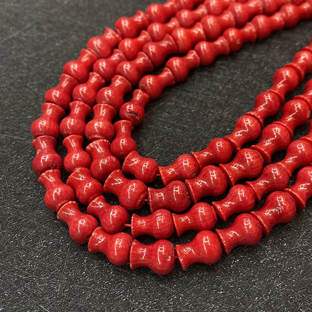 

Synthetic Coral Sea Bamboo Vase Shape Imitation Red Coral Loose Beads for Jewelry Making DIY Handmade Earrings Bracelet Necklace