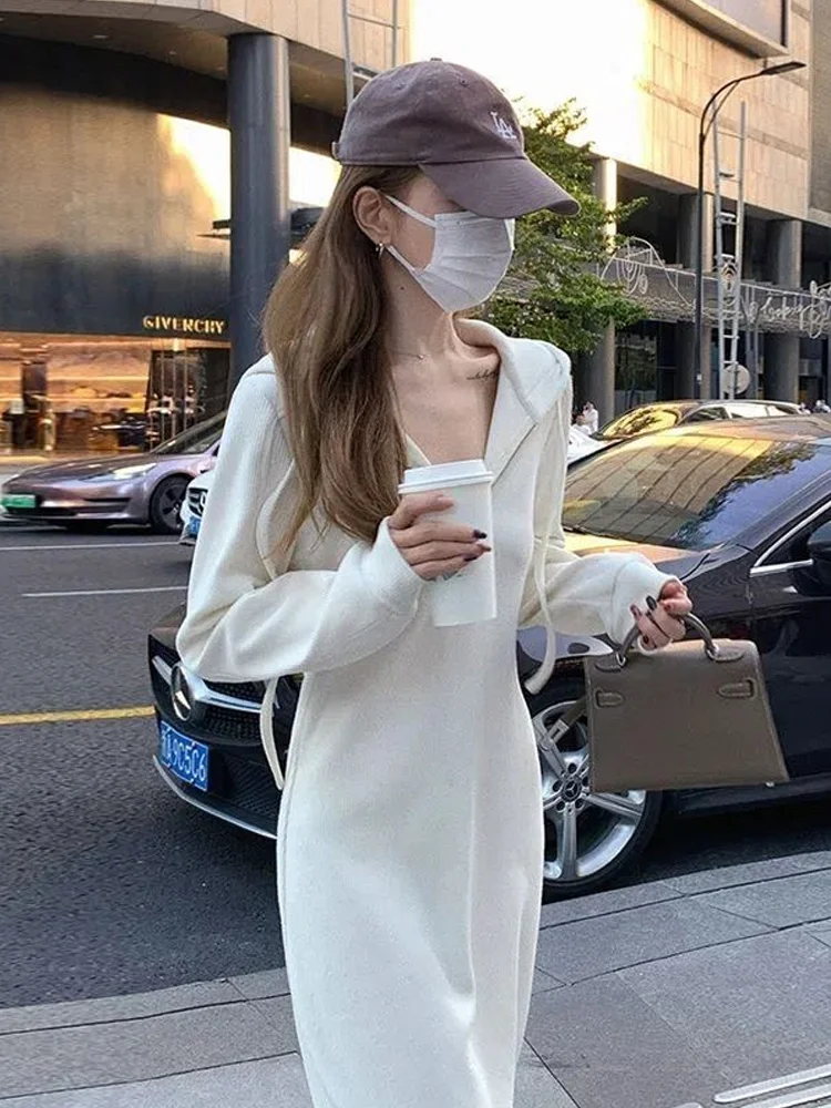 

Женское платье с капюшоном Новинка Осень-зима длинная юбка платья для женщин женские платья Бесплатная доставка Новые платья