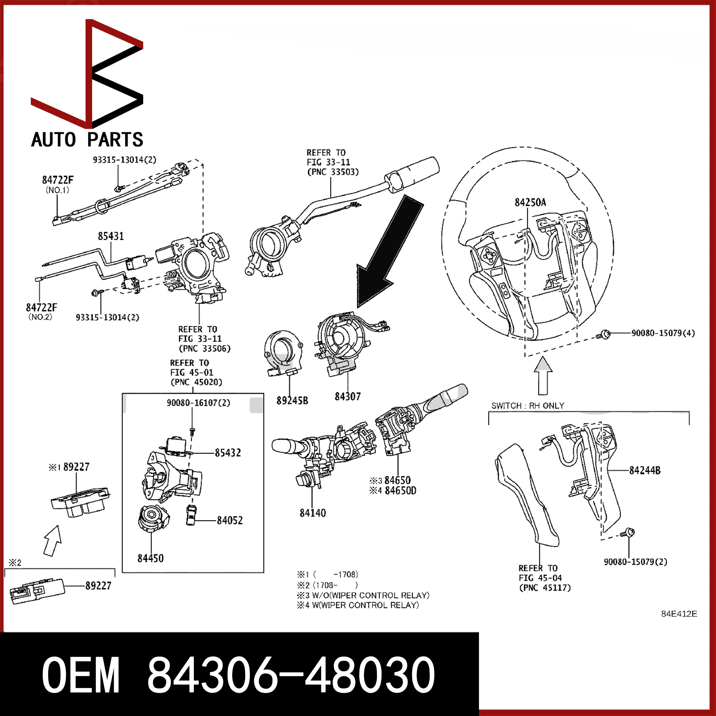 

Аксессуары для автомобильных проводов OEM 8430648030 84306-48030 для TOYOTA PRIUS 2003-2011 LEXUS IS250/350 2005-2013 SCION XD 2007-2014
