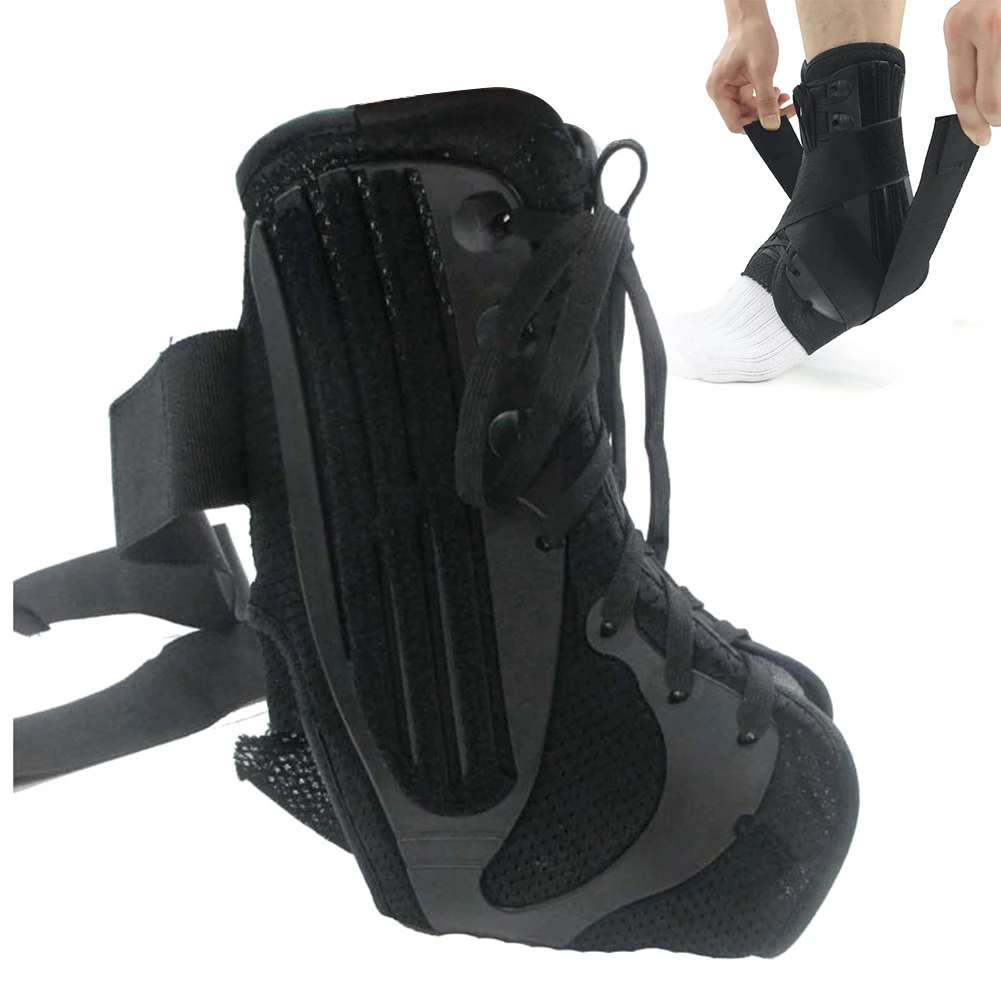 

Pain Injury Running Adjustable Ankle Brace Guard Support Pad Lace Up Elastic Stabilizer Safety Sport