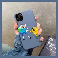 toplbpcs adventure time phone case for iphone 11 12 13 mini pro xs max 8 7 6 6s plus x xr solid candy color case